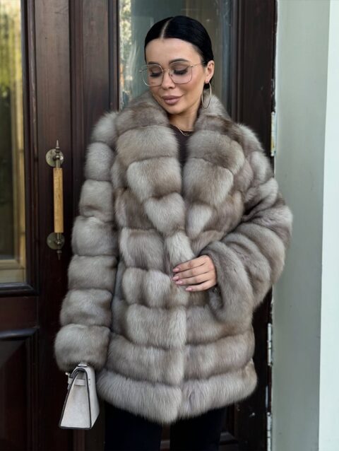 Huntleigh | Luxury Russian Sable Lavender Fur Jacket With Lavish Shawl Collar