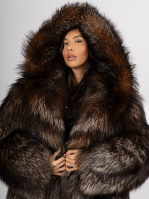 Luxurious Fur Hooded Jacket